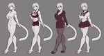  2017 abs anastasia_rose_tress anthro big_breasts blue_eyes breasts business_suit cat clothing feline female garter_belt garter_straps gym_clothes legwear mammal monochrome nude school_uniform scorpdk sketch skirt stockings suit toned_body uniform 