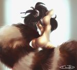  anthro breasts butt chanrom female invalid_tag mammal nude pussy red_panda simple_background solo something-awful 