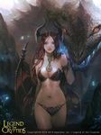  artist_name artist_request bikini demon_girl demon_wings dragon horns jewelry legend_of_the_cryptids looking_at_viewer necklace original red_hair solo swimsuit wings 