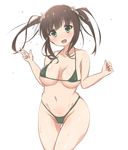  bikini brown_hair gochuumon_wa_usagi_desu_ka? green_eyes highleg highleg_bikini highleg_swimsuit highres long_hair micro_bikini shiso_azuki solo swimsuit twintails ujimatsu_chiya 