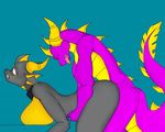  anthro big_breasts breasts butt collar dragon female from_behind_position horn jeffron male nude sex spyro spyro_the_dragon tongue tongue_out video_games 