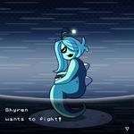  animated blue_hair english_text female fish goobermation hair hair_over_eye marine monster nintendo parody pok&eacute;mon siren solo text undertale video_games yellow_eyes 