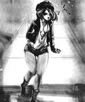  anthro chanrom clothed clothing drunk female mammal monochrome outside red_panda solo 