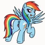  2018 animated anus butt clitoral_winking clitoris cutie_mark dock equine female feral friendship_is_magic hair looking_at_viewer looking_back mammal mkogwheel multicolored_hair my_little_pony pegasus pussy pussy_juice rainbow_dash_(mlp) rainbow_hair solo wings 