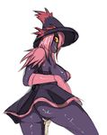  anthro breasts butt clothing cum cum_in_pussy cum_inside dress female ghost hair hat long_hair looking_at_viewer magic_user mismagius nintendo pink_hair pok&eacute;mon quin-nsfw red_eyes simple_background smile solo spirit video_games white_background witch witch_hat yellow_sclera 