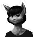 anthro chanrom clothed clothing feline girly looking_at_viewer male mammal monochrome simple_background smile solo white_background 