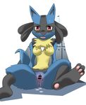  anus blush breasts censored female lucario nintendo pok&eacute;mon pussy pussy_juice solo video_games 緋 