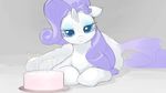  2016 blue_eyes bluedrg19 cake candle equine eyeshadow female feral food friendship_is_magic fur hair half-closed_eyes horn long_hair looking_at_viewer lying makeup mammal my_little_pony rarity_(mlp) smile solo unicorn white_fur 