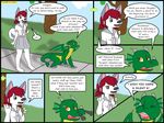  anthro canine clothing comic dog dragon english_text hair husky kammypup kammypup_(artist) mammal red_hair school_uniform speech_bubble text uniform 