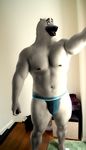  abs anthro anthrofied bear big_muscles blue_eyes bulge clothing corporal_the_polar_bear dreamworks edit fur looking_at_viewer madagascar male mammal musclegut muscular nipples oystercatcher7 photo_manipulation photomorph polar_bear smile solo the_penguins_of_madagascar underwear white_fur 
