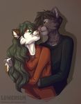  anthro clothed clothing duo feline female male male/female mammal melianah panther simple_background tongue tongue_out 