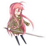  bad_id bad_pixiv_id komaki long_hair red_hair school_uniform serafuku shakugan_no_shana shana solo sword thighhighs weapon 