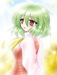  bad_id bad_pixiv_id blush green_hair kazami_yuuka red_eyes ryutotoranoikkiuchi short_hair solo touhou 