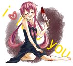  bad_id bad_pixiv_id blood cellphone dress gasai_yuno knife long_hair mirai_nikki phone pink_hair sanza_(cpdaj) solo twintails yandere 