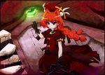  add_(addadd0613) blue_eyes bow braid chain choker dress gloves hat lyrical_nanoha mahou_shoujo_lyrical_nanoha mahou_shoujo_lyrical_nanoha_a's monster red_hair solo twin_braids twintails vita 