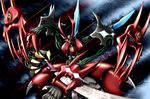  bad_pixiv_id claws demon highres intuos9 katana mecha no_humans persoenlichkeit reflection solo super_robot_wars sword weapon 