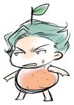  artist_request chibi code_geass food fruit green_hair jeremiah_gottwald lowres male_focus non-web_source orange parody solo source_request spiked_hair 