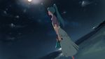  aqua_hair bad_id bad_pixiv_id blouse cloud dress hatsune_miku lighthouse long_hair megaphone moon night ocean profile shiika_sadamasa shirt sky solo standing star_(sky) starry_sky twintails vocaloid water 