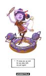  bad_id bad_pixiv_id bug comb copyright_name cup doughnut english extra_eyes fangs faux_figurine food hair_ribbon insect_girl koyoi_mitsuki mirror muffet multiple_arms one_eye_closed purple_eyes ribbon silk spider spider_girl spider_web tea teacup teapot two_side_up undertale 