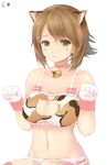  :3 adapted_costume alternate_costume animal_ears bad_id bad_pixiv_id bangs bell bell_choker blush bow bow_panties breasts brown_hair calico camouflage cat_cutout cat_ears cat_lingerie choker cleavage_cutout closed_mouth collarbone eyebrows eyebrows_visible_through_hair frills gloves green_eyes hands_up highres jingle_bell kantai_collection large_breasts looking_at_viewer meme_attire mole mole_on_breast mutsu_(kantai_collection) navel number panties paw_pose pink_bow pink_ribbon rapids_(opsc) ribbon short_hair simple_background sitting solo stomach swept_bangs underwear underwear_only upper_body white_background white_gloves white_panties wrist_cuffs 