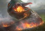  digital_media_(artwork) dutch_angle elemental fire gastropod jason_kang magic_the_gathering monster official_art slithering slug solo tentacles 