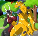  &lt;3 anthro big_breasts big_penis breasts cum cum_in_mouth cum_inside cynder dragon duo female grass hand_on_breast happy happy_sex hi_res horn huge_breasts ilovefox male male/female nipples outside penis scalie sex shinysteel sky smile spyro_the_dragon titfuck tree video_games volteer 