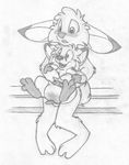  anthro baby balls barefoot blush buckteeth canine cub cute_fangs diaper digitigrade duo embarrassed erection fox front_view greyscale grinding jake_cottontail lagomorph looking_down male mammal messy_diaper mizzyam monochrome nude on_lap open_mouth pencil_(artwork) penis rabbit sitting size_difference smile tapering_penis teeth traditional_media_(artwork) young 