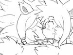  blush brothers cat close-up duo eyes_closed feline greyscale kay_(whiteleo) kissing leo_(whiteleo) line_art lion male male/male mammal mane monochrome sibling side_view surprise sweat sweatdrop whiteleo 