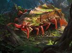  arthropod centipede digital_media_(artwork) forest jason_kang landscape leaves macro magic_the_gathering multi_limb multiple_eyes multiple_legs official_art plant tentacles tree 