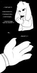  asriel_dreemurr claws clothing comic dialogue fatz_geronimo locket long_ears simple_background smile sweater undertale vibrating video_games 