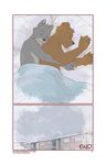  artdecade bear bed canine comic cuddling male mammal pillow sleeping snow wolf 