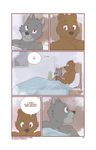  artdecade bear bed canine comic dialogue male mammal pillow wolf 