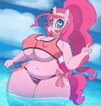  &lt;3 &lt;3_eyes 2016 5_fingers anthro anthrofied big_breasts bikini bow breasts cleavage clothed clothing ear_piercing earth_pony equine erect_nipples female friendship_is_magic hair horse huge_breasts hugtastic_pinkie_pie long_hair looking_at_viewer mammal my_little_pony navel nipple_bulge nipples open_mouth piercing pink_hair pink_skin pinkie_pie_(mlp) pony slightly_chubby smile solo somescrub standing swimsuit thick_thighs under_boob v_sign voluptuous wide_hips 