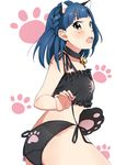  animal_ears bad_id bad_pixiv_id bell blue_hair blush breasts cat_cutout cat_ears cat_lingerie cleavage_cutout from_side idolmaster idolmaster_million_live! jingle_bell looking_at_viewer medium_breasts meme_attire mirin_(youton_jou) nanao_yuriko panties short_hair side-tie_panties smile solo underwear underwear_only yellow_eyes 