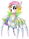  2016 arachnid arthropod centchi cutie_mark distracting_watermark equine fan_character fangs female hair horse hybrid looking_at_viewer mammal multicolored_hair my_little_pony pink_eyes pony rainbow_hair solo spider watermark 