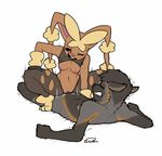  anthro big_ears black_fur black_hair black_sclera blush breasts brown_fur canine clenched_teeth clitoris clothing cowgirl_position duo eyelashes eyes_closed female fur grey_fur hair hand_on_leg lagomorph lopunny male male/female mammal mega_evolution mega_lopunny navel nintendo nipples on_top one_eye_closed open_mouth penetration pok&eacute;mon pussy rabbit red_eyes sex shaking siden simple_background sweat teeth torn_clothing trembling vaginal vaginal_penetration video_games white_background wolf yellow_fur 