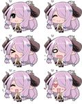  &gt;_&lt; 1girl :&gt; ^_^ animal animal_on_head braid bug butterfly chibi closed_eyes crying demon_horns draph expressions flying_sweatdrops granblue_fantasy hair_ornament hair_over_one_eye hanauna heart heart_eyes horns insect long_hair multiple_views narmaya_(granblue_fantasy) on_head open_mouth pink_hair pointy_ears seal smile streaming_tears tears wavy_mouth 