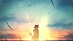 amino_(tn7135) animal_ears bad_id bad_pixiv_id basket black_hair capelet commentary_request dowsing_rod grass jewelry looking_up mouse_ears mouse_tail nazrin pendant sky solo sunset tail touhou 