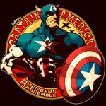  abs artist_name captain_america character_name cleft_chin frown hand_on_hip helmet male_focus marvel muscle shield signature solo steve_rogers suparu_(detteiu) superhero upper_body winged_helmet 