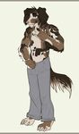  anthro canine clothed clothing invalid_tag l-i-t-t-l-e_f-i-r-e looking_at_viewer male mammal simple_background smile solo topless 