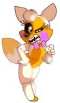  2016 animatronic canine female five_nights_at_freddy&#039;s_world fox glowing glowing_eyes hook lolbit_(fnaf) machine mammal one_eye_closed pia-soleildiddle robot solo teeth video_games wink 