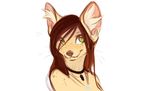  anthro fangs feline female jewelry mammal necklace shuryashish simple_background smile solo white_background 