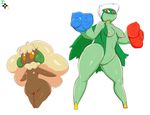  breasts cotton duo female flat_chested flora_fauna flower immortalstar nintendo nipples nude orange_eyes plant pok&eacute;mon pok&eacute;morph pussy red_eyes roserade smile video_games whimsicott wide_hips 