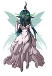  2016 alpha_channel anthro anthrofied breasts changeling cleavage clothed clothing danmakuman dress elbow_gloves eye_mist female friendship_is_magic gloves green_eyes green_hair hair holes legwear long_hair my_little_pony queen_chrysalis_(mlp) simple_background solo stockings transparent_background wings 