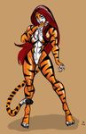 abs big_breasts breasts feline female green_eyes hair humanoid johnnyharadrim mammal marvel red_hair solo thick_thighs tiger tigra wide_hips 