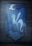  2013 blue_eyes blue_fur blue_hair cloud cmaggot equine female feral friendship_is_magic fur hair horn mammal moon my_little_pony princess_luna_(mlp) smile solo tapestry wall winged_unicorn wings 