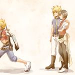  2boys blonde_hair family father_and_son gloves kyle_dunamis long_hair mishiro_(andante) mother_and_son multiple_boys rutee_katrea short_hair stahn_aileron sword tales_of_(series) tales_of_destiny tales_of_destiny_2 very_short_hair weapon 