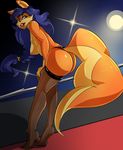  breasts brown_hair butt canine carmelita_fox female fox hair lips looking_back mammal ponytail red_lips sly_cooper_(series) solo suddenhack video_games 