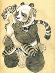  anthro bear blush breasts cum cum_inside dreamworks drooling duo feline female kung_fu_panda mammal master_tigress panda passion penis po pussy saliva sex showing_teeth stripes teeth tiger traditional_media_(artwork) tush 