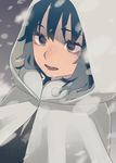  bad_id bad_pixiv_id black_eyes black_hair freckles hatohara_mirai hood snowing solo usasaki_shiro world_trigger 